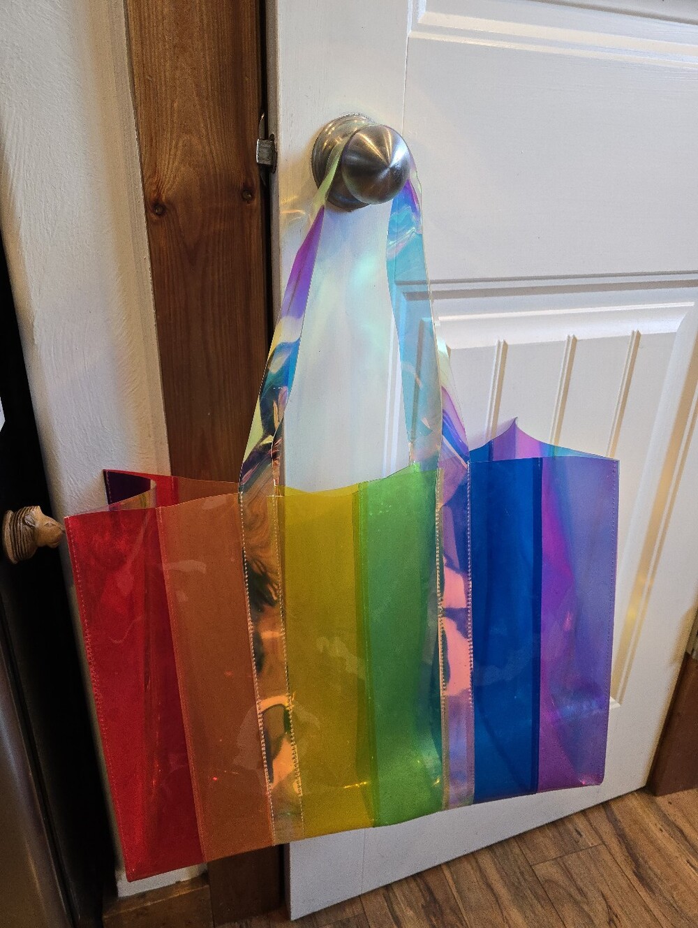 Rainbow Plastic Tote